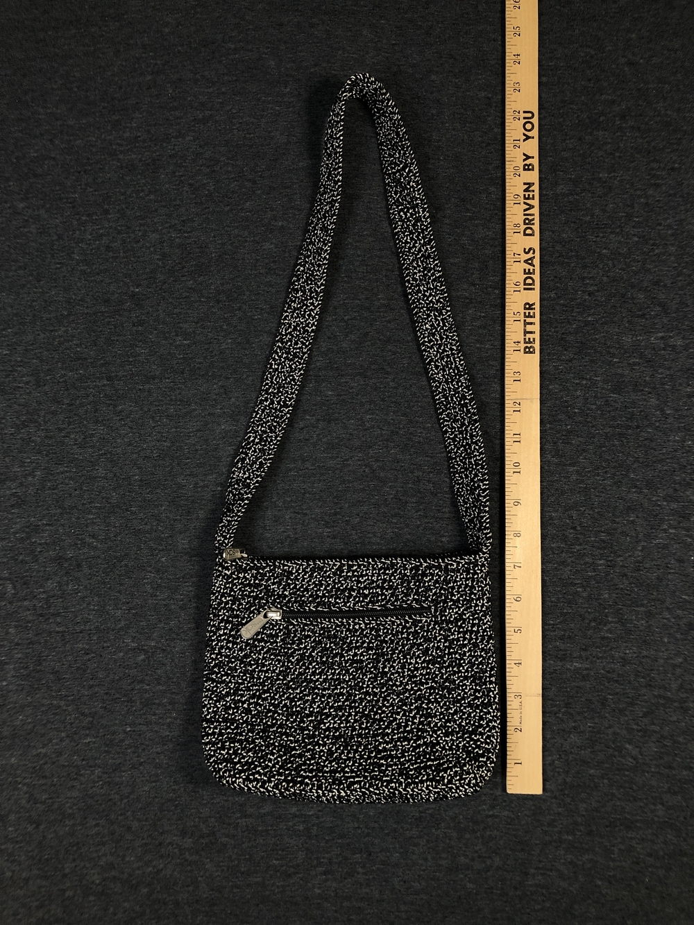 The Sak Bag- Black and White Crochet Crossbody Bag